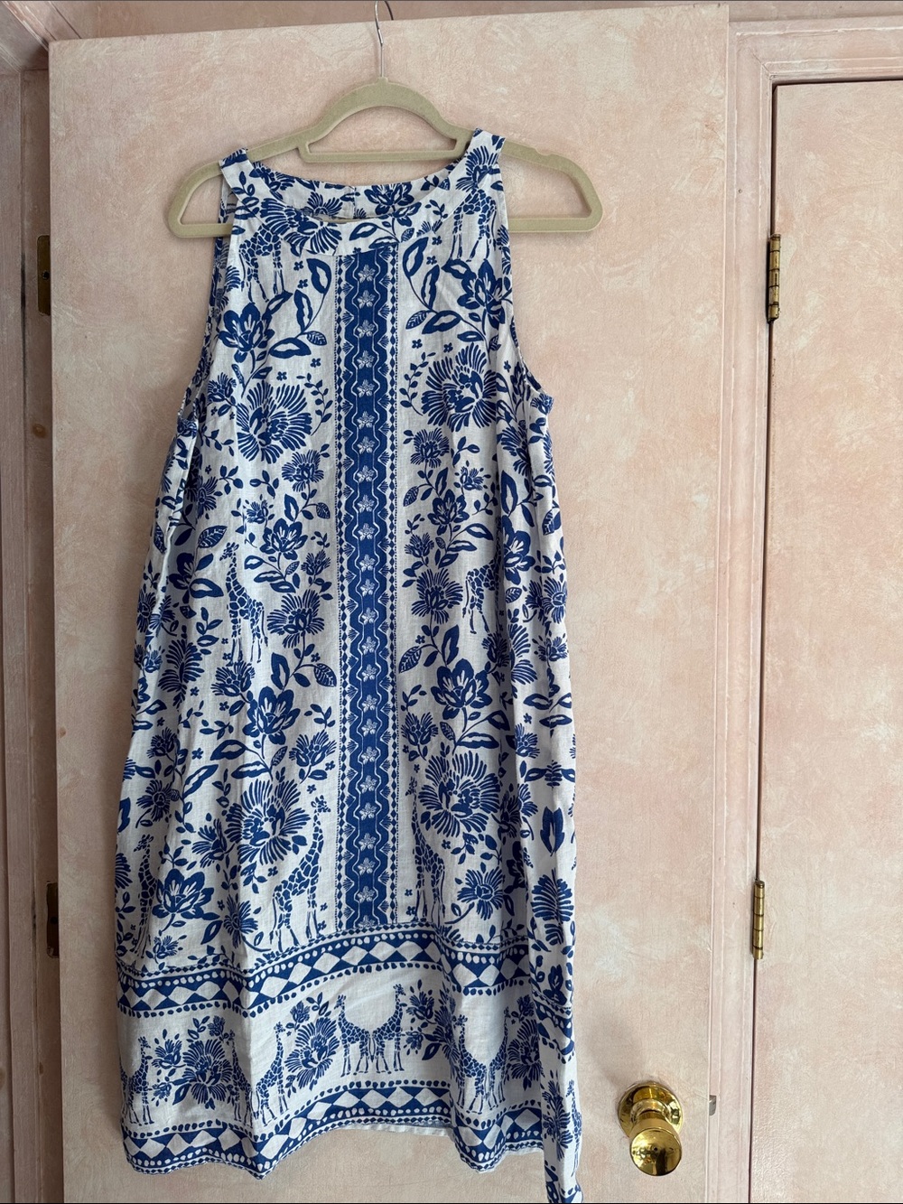 J. Jill Blue and White Floral Midi Dress